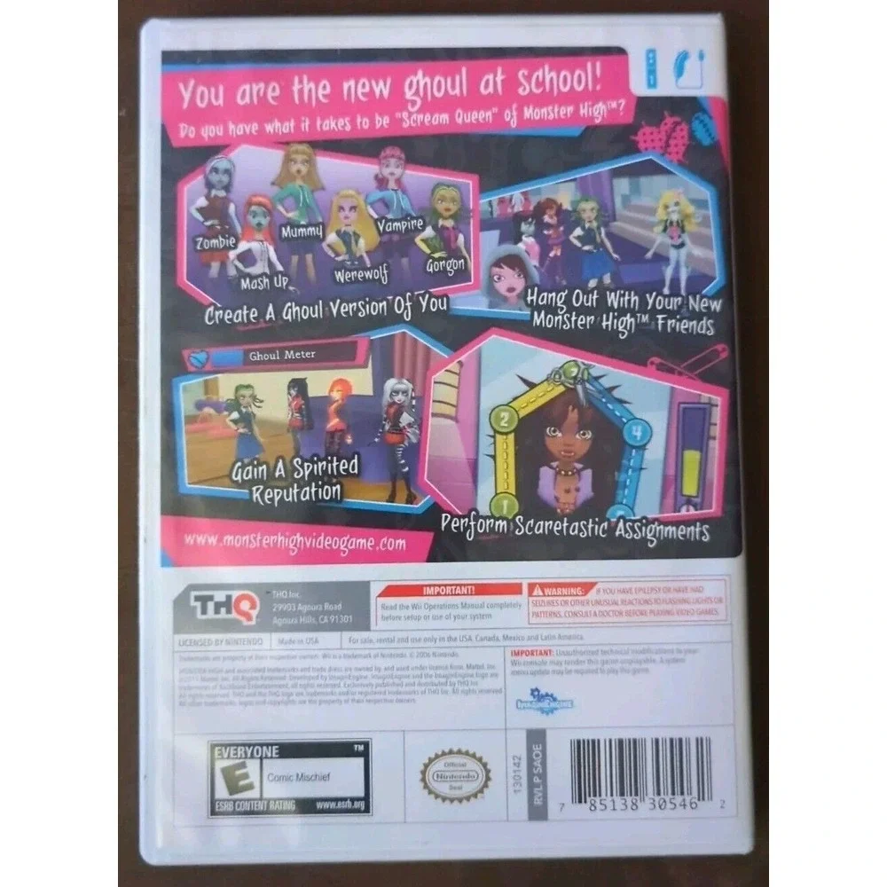 Monster High Ghoul Spirit‎ Nintendo Wii - Complete CIB